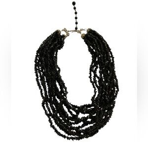 12 Strand Black Onyx Necklace